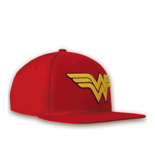 Logoshirt®️ DC Comics I Wonder Woman I Logo I Kinder Snapback Cap I Kappe I Mädchen & Jungen I Bestickt I verstellbar I rot I Lizenziertes Originaldesign von Logoshirt