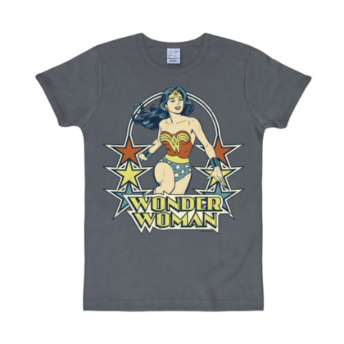 Logoshirt® DC Comics I Wonder Woman I Stars I T-Shirt Print I Damen & Herren I kurzärmlig I blau I Lizenziertes Originaldesign I Größe XXL von Logoshirt