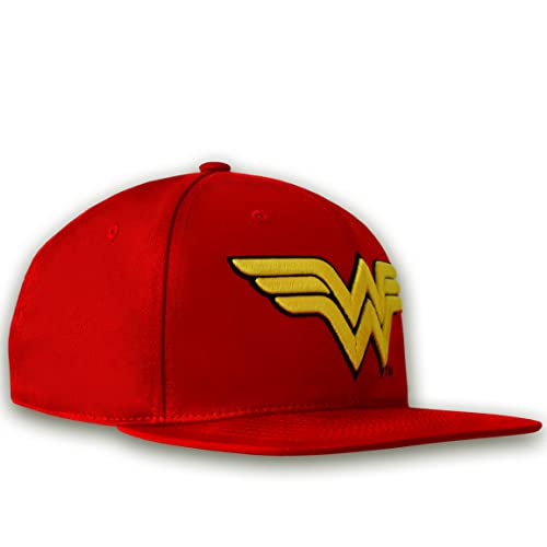 Logoshirt®️ DC Comics I Wonder Woman I Logo I Snapback Cap I Kappe I Damen & Herren I Bestickt I verstellbar I rot I Lizenziertes Originaldesign von Logoshirt