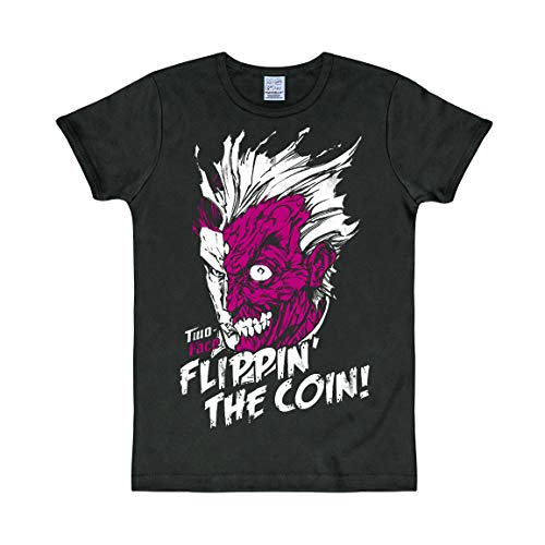 Logoshirt® DC I Batman I Two-Face I T-Shirt Print I Damen & Herren I kurzärmlig I schwarz I Lizenziertes Originaldesign I Größe XS von Logoshirt