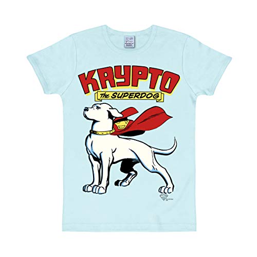 Logoshirt® DC I Superman I Krypto The Superdog | T-Shirt Print | Damen & Herren | kurzärmlig | hellblau | Lizenziertes Originaldesign | Größe S von Logoshirt