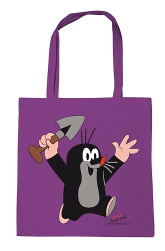 Logoshirt® Der kleine Maulwurf I Juhu I Baumwolltasche I violett I Lizenziertes Originaldesign von Logoshirt