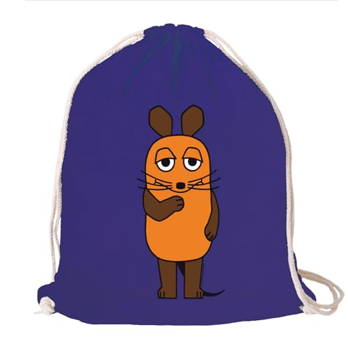 Logoshirt® Die Sendung mit der Maus I Maus I Stoffbeutel I bedruckt I lila I AZO-free I stabiler Kordelzug I Lizenziertes Design von Logoshirt