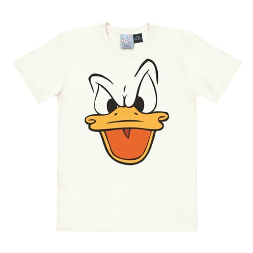 Logoshirt® Disney I Donald Duck I T-Shirt Print I Damen & Herren I kurzärmlig I altweiss I Lizenziertes Originaldesign I Größe 4XL von Logoshirt