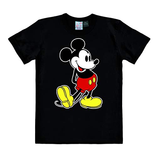 Logoshirt® Disney I Mickey Mouse I T-Shirt Print I Damen & Herren I Rundhalskragen I kurzärmlig I schwarz I Lizenziertes Originaldesign, Größe M von Logoshirt