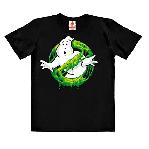 Logoshirt®️ Ghostbusters I Keine Geister I Slime Logo I Bio T-Shirt Print I Kinder I Mädchen & Jungen I kurzärmlig I schwarz I Lizenziertes Originaldesign I Größe 116 von Logoshirt