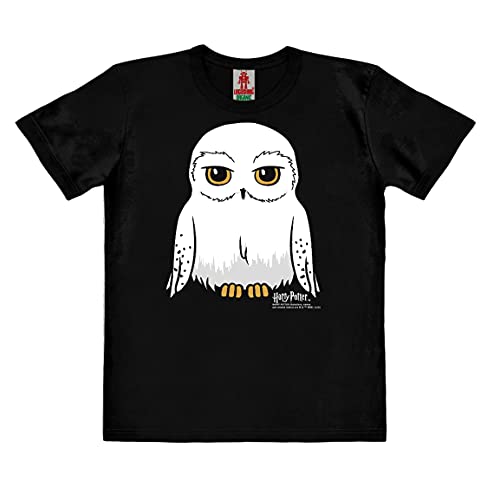 Logoshirt®️ Harry Potter I Eule I Hedwig I Bio T-Shirt Print I Kinder I Mädchen & Jungen I kurzärmlig I schwarz I Lizenziertes Originaldesign I Größe 104 von Logoshirt