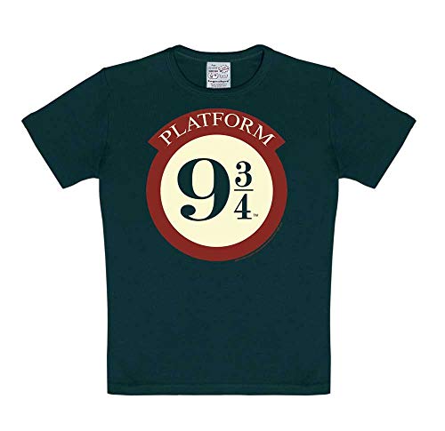 Logoshirt® Harry Potter I Hogwarts Express I Gleis 9 3/4 I T-Shirt Print I Kinder I Mädchen & Jungen I kurzärmlig I schwarz I Lizenziertes Originaldesign I Größe 122/128 von Logoshirt