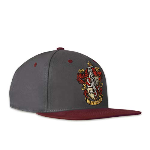 Logoshirt®️ Harry Potter I Gryffindor I Logo I Kinder Snapback Cap I Kappe I Mädchen & Jungen I Bestickt I verstellbar I grau/dunkelrot I Lizenziertes Originaldesign von Logoshirt