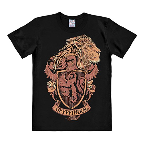 Logoshirt® Harry Potter I Gryffindor Wappen I T-Shirt Print I Damen & Herren I kurzärmlig I schwarz I Lizenziertes Originaldesign I Größe XXL von Logoshirt