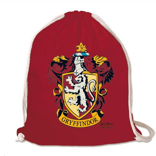 Logoshirt® Harry Potter I Gryffindor I Logo I Stoffbeutel I bedruckt I rot I AZO-free I stabiler Kordelzug I Lizenziertes Design von Logoshirt