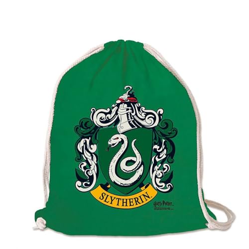 Logoshirt® Harry Potter I Slytherin I Logo I Turnbeutel I Stoffbeutel I Stoffrucksack I bedruckt I grün I AZO-free I stabiler Kordelzug I Lizenziertes Design von Logoshirt