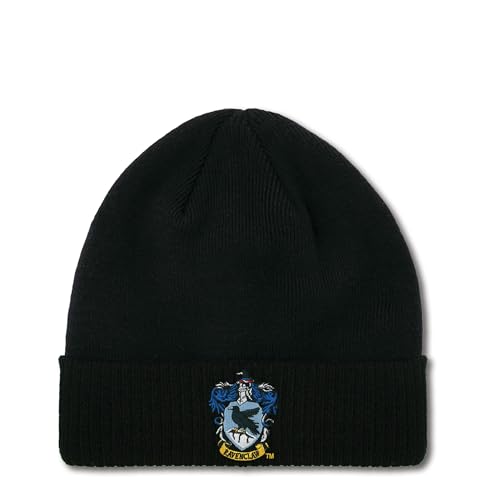Logoshirt®️ Harry Potter I Ravenclaw I Logo I Beanie I Strick-Mütze I Winter I Damen & Herren I Bestickt I schwarz I Lizenziertes Originaldesign von Logoshirt