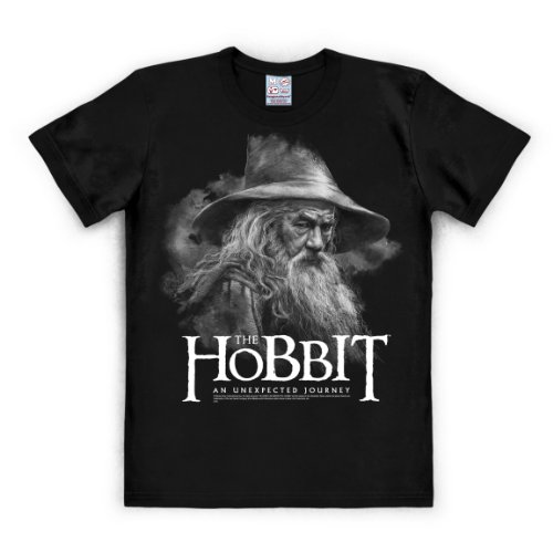 Logoshirt® Hobbit I Gandalf I T-Shirt Print I Damen & Herren I kurzärmlig I schwarz I Lizenziertes Originaldesign I Größe 3XL von Logoshirt