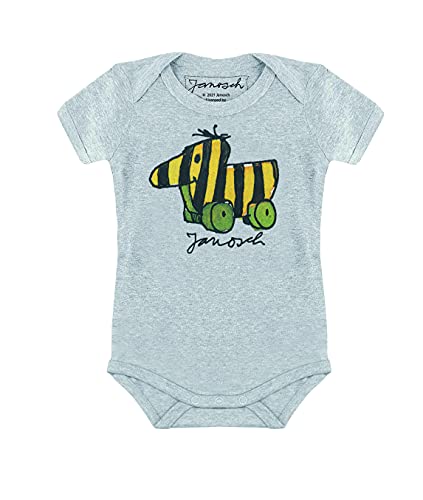 Logoshirt® Janosch I Tigerente I Baby Body Print I Kurzarm I Kleinkind I Mädchen & Jungen I grau I Lizenziertes Originaldesign I Größe 50/56 von Logoshirt