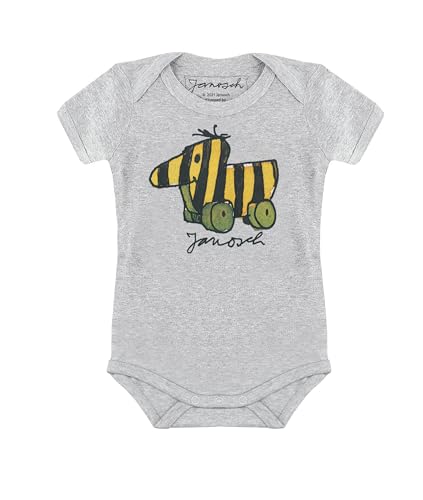 Logoshirt® Janosch I Tigerente I Baby Body Print I Kurzarm I Kleinkind I Mädchen & Jungen I grau I Lizenziertes Originaldesign I Größe 74/80 von Logoshirt