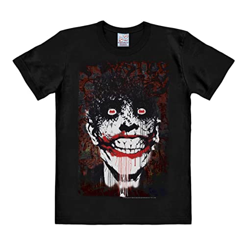 Logoshirt® DC I Batman I Joker Face I Graffiti I T-Shirt Print I Damen & Herren I kurzärmlig I schwarz I Lizenziertes Originaldesign I Größe XL von Logoshirt