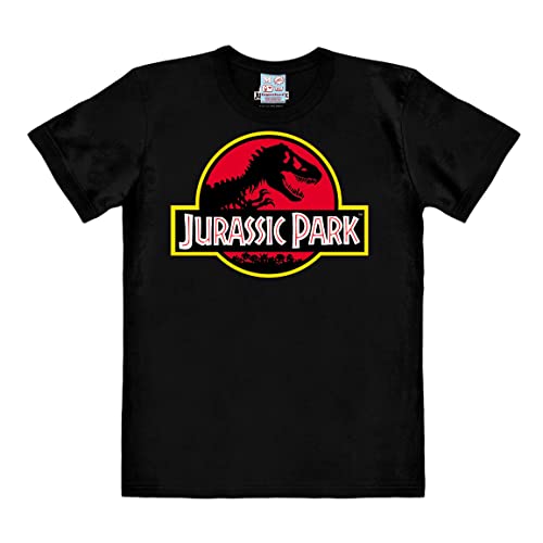 Logoshirt® Jurassic Park I T-Rex I Logo I T-Shirt Print I Damen & Herren I kurzärmlig I schwarz I Lizenziertes Originaldesign I Größe 5XL von Logoshirt