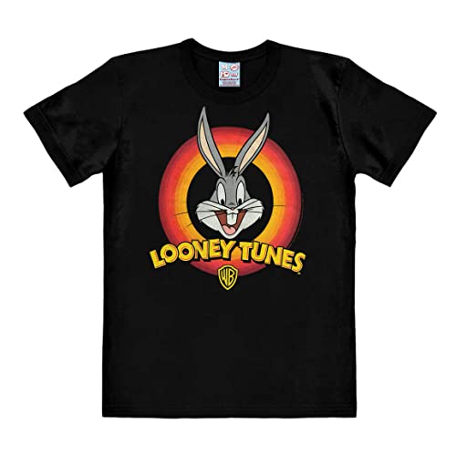 Logoshirt® Looney Tunes I Bugs Bunny I Logo I T-Shirt Print I Damen & Herren I kurzärmlig I schwarz I Lizenziertes Originaldesign I Größe M von Logoshirt