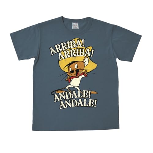 Logoshirt® Looney Tunes I Speedy Gonzalez I Arriba Andale I T-Shirt Print I Damen & Herren I kurzärmlig I blau I Lizenziertes Originaldesign I Größe XS von Logoshirt