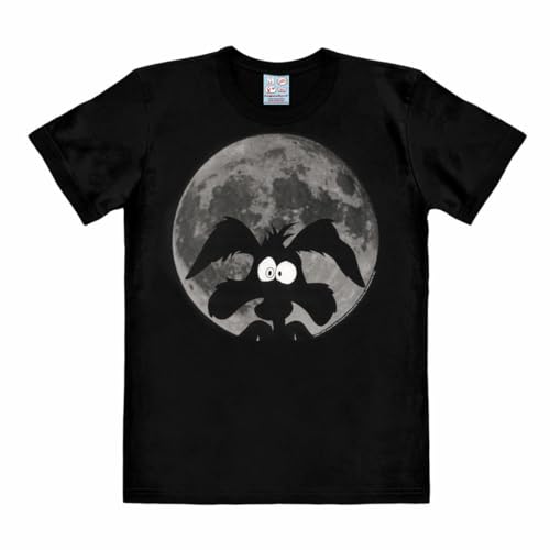 Logoshirt® Looney Tunes I Wile. E. Coyote I Mond I T-Shirt Print I Damen & Herren I kurzärmlig I schwarz I Lizenziertes Originaldesign I Größe XXL von Logoshirt