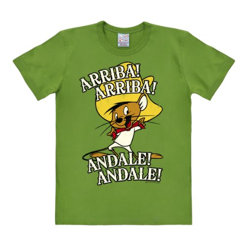 Logoshirt® Looney Tunes I Speedy Gonzalez I Arriba Andale I T-Shirt Print I Damen & Herren I kurzärmlig I hellgrün I Lizenziertes Originaldesign I Größe 3XL von Logoshirt