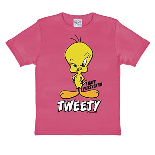 Logoshirt® Looney Tunes I Tweety I I Hate Pussycats I T-Shirt Print I Kinder I Mädchen & Jungen I kurzärmlig I pink I Lizenziertes Originaldesign I Größe 80/86 von Logoshirt