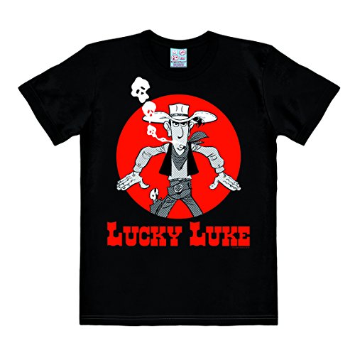 Logoshirt® Lucky Luke I Daisy Town I T-Shirt Print I Damen & Herren I kurzärmlig I schwarz I Lizenziertes Originaldesign I Größe M von Logoshirt