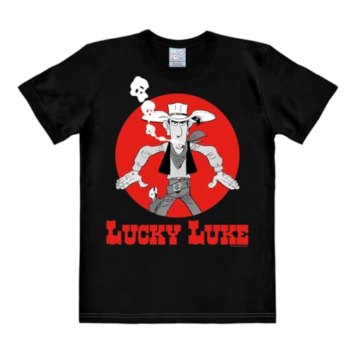 Logoshirt® Lucky Luke I Daisy Town I T-Shirt Print I Damen & Herren I kurzärmlig I schwarz I Lizenziertes Originaldesign I Größe M von Logoshirt
