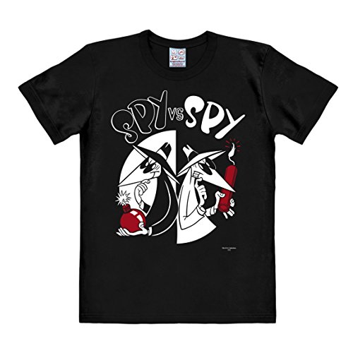 Logoshirt® Mad Magazin I Spy vs Spy I T-Shirt Print I Damen & Herren I kurzärmlig I schwarz I Lizenziertes Originaldesign I Größe L von Logoshirt