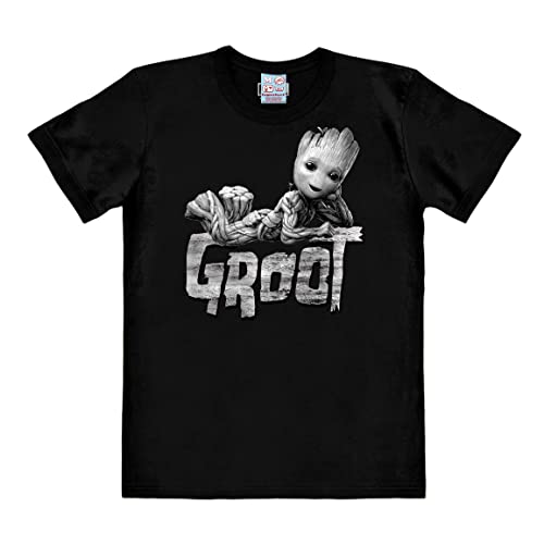 Logoshirt® Marvel Comics I Guardians of The Galaxy I Groot I T-Shirt Print I Damen & Herren I kurzärmlig I schwarz I Lizenziertes Originaldesign I Größe 5XL von Logoshirt