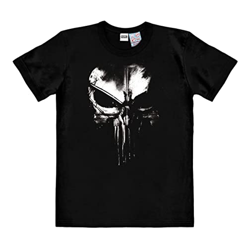 Logoshirt® Marvel Comics I Punisher Logo I Techno Skull I T-Shirt Print I Damen & Herren I kurzärmlig I schwarz I Lizenziertes Originaldesign I Größe L von Logoshirt