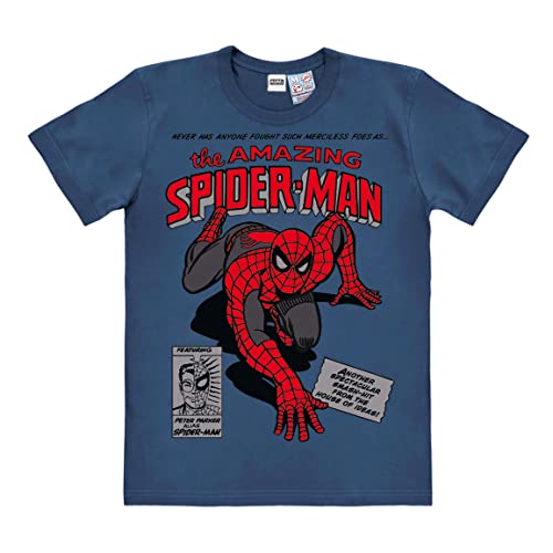 Logoshirt® Marvel Comics I Spider-Man I Merciless Foes I T-Shirt Print I Damen & Herren I kurzärmlig I blau I Lizenziertes Originaldesign I Größe 5XL von Logoshirt