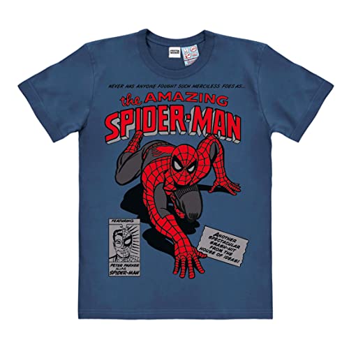Logoshirt® Marvel Comics I Spider-Man I Merciless Foes I T-Shirt Print I Damen & Herren I kurzärmlig I blau I Lizenziertes Originaldesign I Größe S von Logoshirt