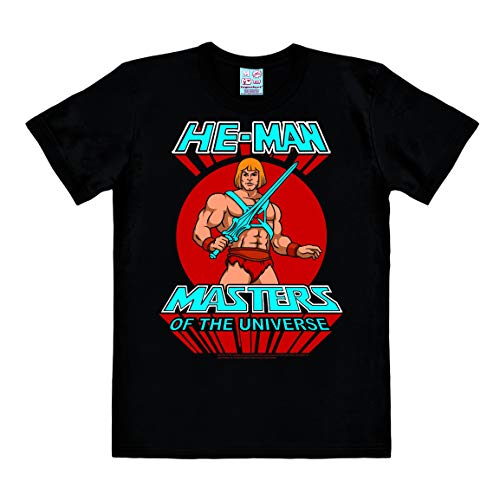 Logoshirt® Masters of The Universe I He-Man I T-Shirt Print I Damen & Herren I kurzärmlig I schwarz I Lizenziertes Originaldesign I Größe S von Logoshirt