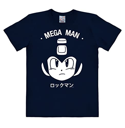 Logoshirt® Mega Man I T-Shirt Print I Damen & Herren I kurzärmlig I dunkelblau I Lizenziertes Originaldesign I Größe L von Logoshirt