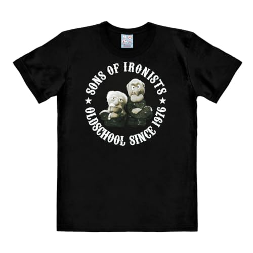 Logoshirt® Muppets I Waldorf & Statler I Sons of Ironists I T-Shirt Print I Damen & Herren I kurzärmlig I schwarz I Lizenziertes Originaldesign I Größe XXL von Logoshirt