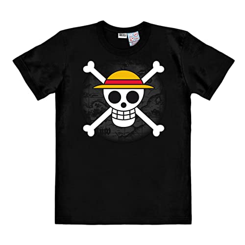 Logoshirt® One Piece I Piraten I Skull Logo I T-Shirt Print I Damen & Herren I kurzärmlig I schwarz I Lizenziertes Originaldesign I Größe L von Logoshirt