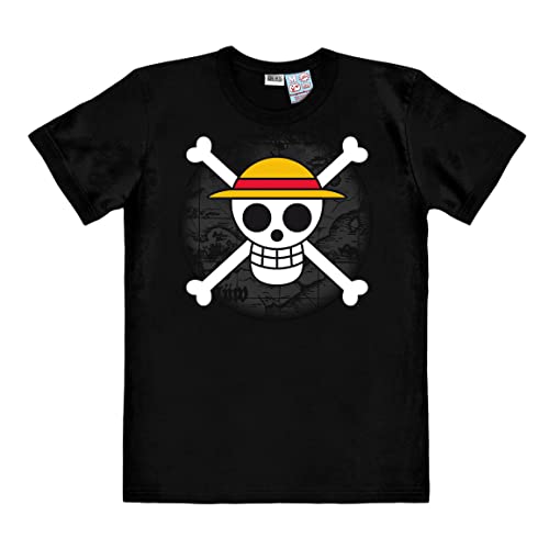 Logoshirt® One Piece I Piraten I Skull Logo I T-Shirt Print I Damen & Herren I kurzärmlig I schwarz I Lizenziertes Originaldesign I Größe M von Logoshirt
