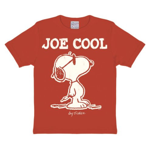 Logoshirt® Peanuts I Snoopy I Joe Cool I T-Shirt Print I Kinder I Mädchen & Jungen I kurzärmlig I rot I Lizenziertes Originaldesign I Größe 158/164 von Logoshirt