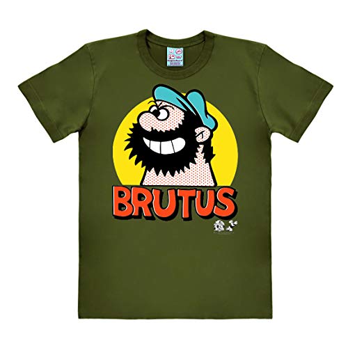 Logoshirt® Popeye I Bluto I Brutus Pop Art I T-Shirt Print I Damen & Herren I kurzärmlig I Olive I Lizenziertes Originaldesign I Größe L von Logoshirt