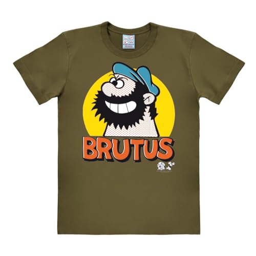Logoshirt® Popeye I Bluto I Brutus Pop Art I T-Shirt Print I Damen & Herren I kurzärmlig I Olive I Lizenziertes Originaldesign I Größe L von Logoshirt