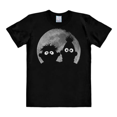 Logoshirt® Sesamstrasse I Ernie & Bert I Mond I T-Shirt Print I Damen & Herren I kurzärmlig I schwarz I Lizenziertes Originaldesign I Größe 4XL von Logoshirt