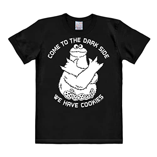 Logoshirt® Sesamstrasse I Krümelmonster I Come to The Dark Side I T-Shirt Print I Damen & Herren I kurzärmlig I schwarz I Lizenziertes Originaldesign I Größe XXL von Logoshirt