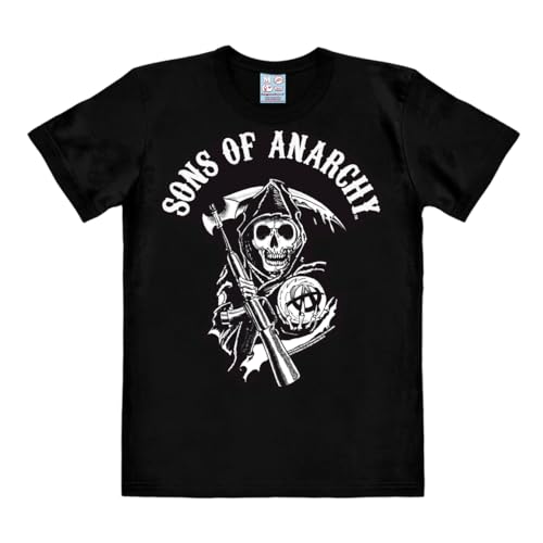 Logoshirt® Sons of Anarchy I Logo | T-Shirt Print | Damen & Herren | kurzärmlig | schwarz | Lizenziertes Originaldesign | Größe 4XL von Logoshirt