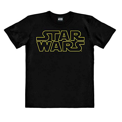 Logoshirt®️ Star Wars I Schriftzug I Logo I Bio T-Shirt Print I Kinder I Mädchen & Jungen I kurzärmlig I schwarz I Lizenziertes Originaldesign I Größe 164 von Logoshirt