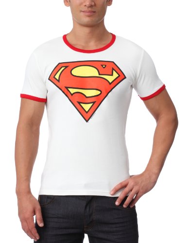 Logoshirt® Superman I Logo I T-Shirt Print I Damen & Herren I kurzärmlig I Weiss I Lizenziertes Originaldesign I Größe XS von Logoshirt