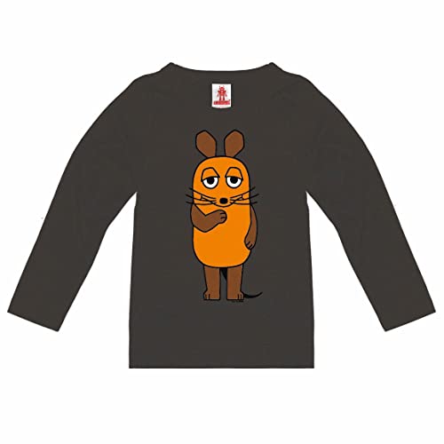 Logoshirt® TV I Sendung mit der Maus I Maus I Langarmshirt Print I Kinder I Mädchen & Jungen I blau-grau I Lizenziertes Originaldesign I Größe 128 von Logoshirt