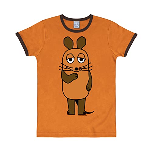 Logoshirt® Die Sendung mit der Maus I TV-Maus I T-Shirt Print I Damen & Herren I kurzärmlig I Orange I Lizenziertes Originaldesign I Größe M von Logoshirt