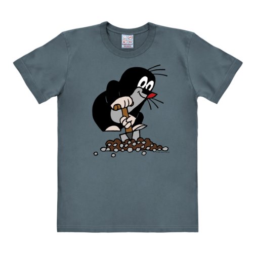 Logoshirt® Der kleine Maulwurf T-Shirt Damen & Herren – Blau, Kurzarm, 100 % Baumwolle, Offiziell Lizenziertes Originaldesign von Logoshirt